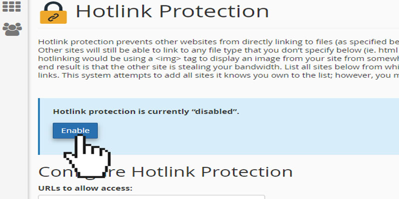 فعالسازی Hotlink Protection در سی پنل