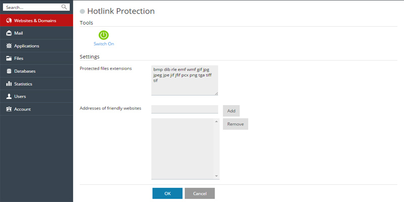 فعالسازی hotlink protection در پلسک