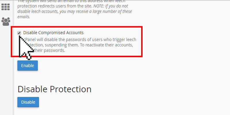 آموزش تنظیم Leech Protection در سی پنل