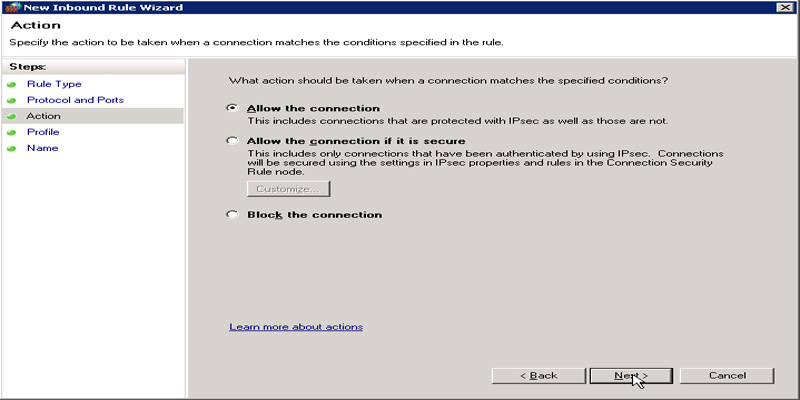 تنظیمات فایروال FTP در ویندوز سرور 2008