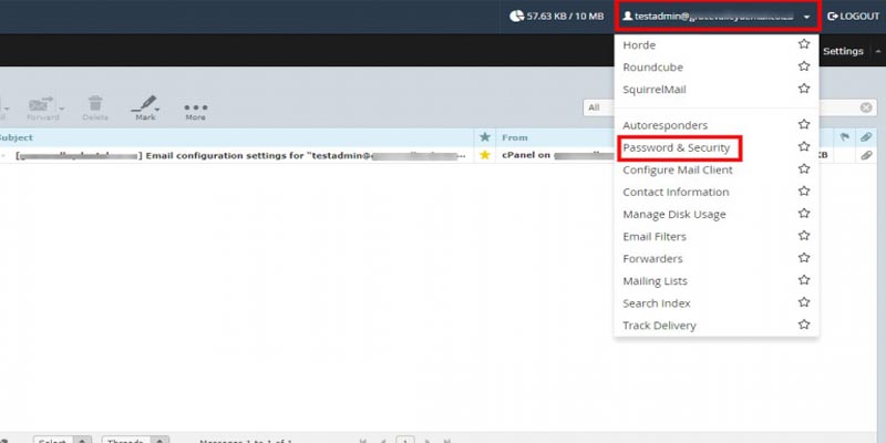 آموزش تغییر رمز ایمیل در cPanel و Webmail