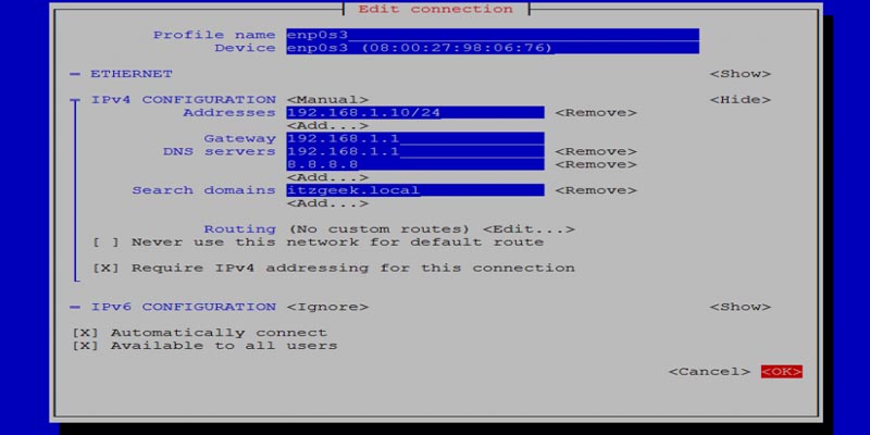 آموزش تنظیم Static IP در CentOS 7