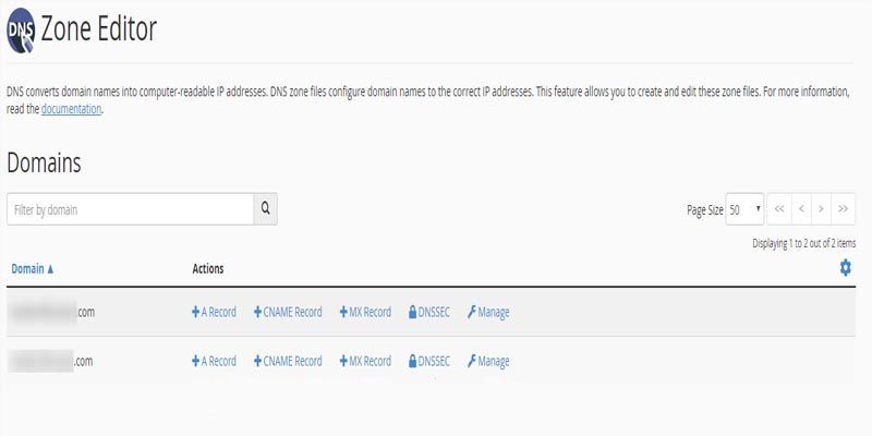 آموزش کار با قسمت Zone Editor در cPanel