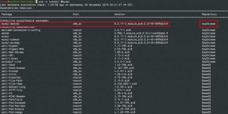 Настройка mysql centos 8