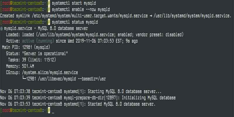 Настройка mysql centos 8