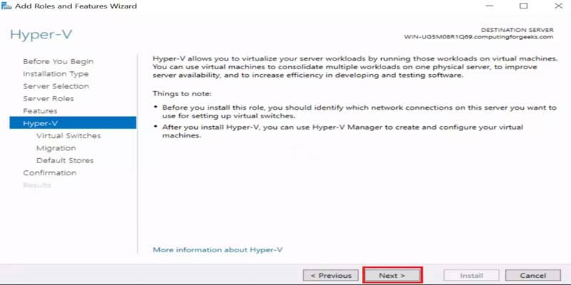 آموزش کامل نصب و کانفیگ Hyper-V در ویندوز سرور 2019