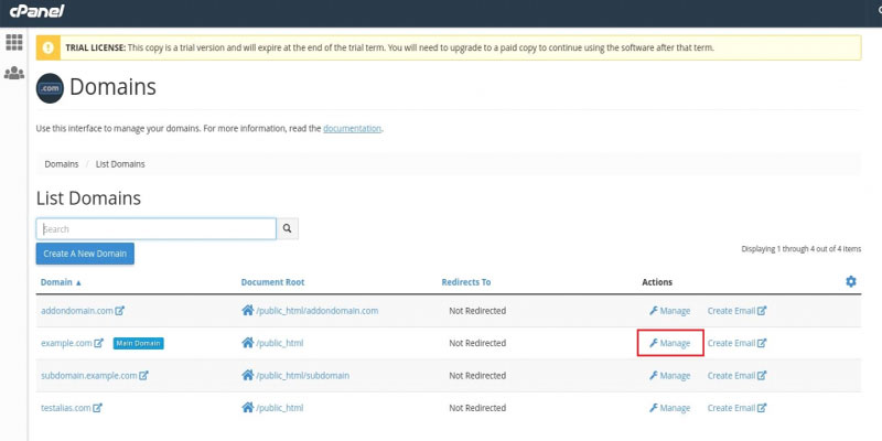 آموزش کامل مدیریت دامنه در سی پنل
